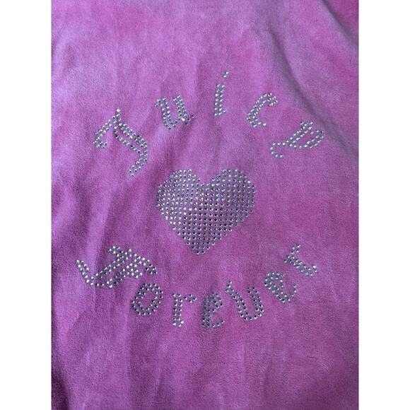 Juicy Couture x Forever 21 Velour Pink Rhinestone Hooded Zip Up Hoodie Jacket MD - Picture 7 of 9